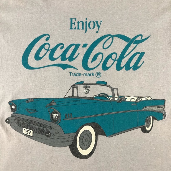 Coca Cola 57 Chevrolet Bel Air Car Chevy Coke Tee - Picture 3 of 7